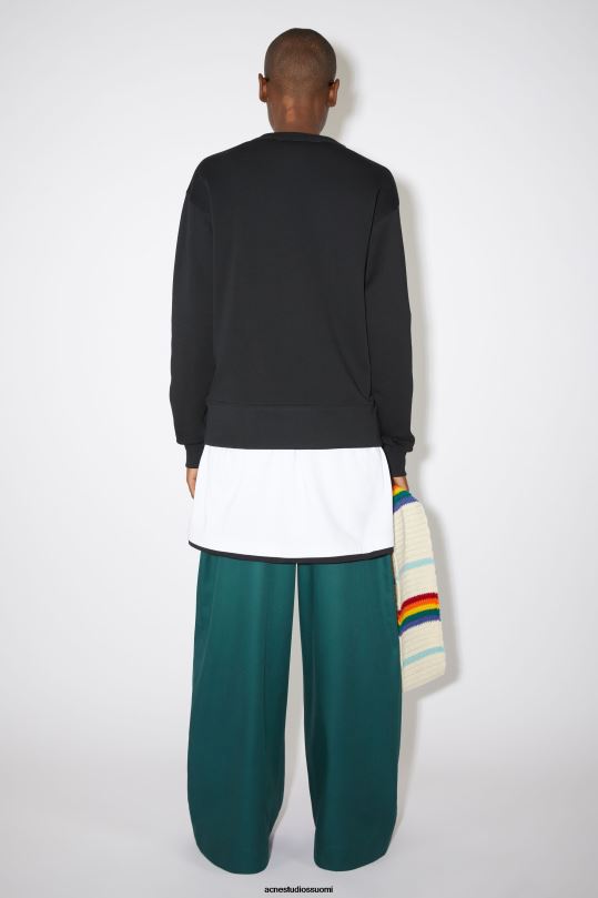 Acne Studios vaatteet musta 0VF2B433 pyöreäkauluksinen collegepaita - normaali istuvuus unisex