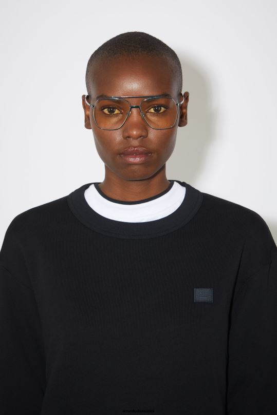 Acne Studios vaatteet musta 0VF2B433 pyöreäkauluksinen collegepaita - normaali istuvuus unisex