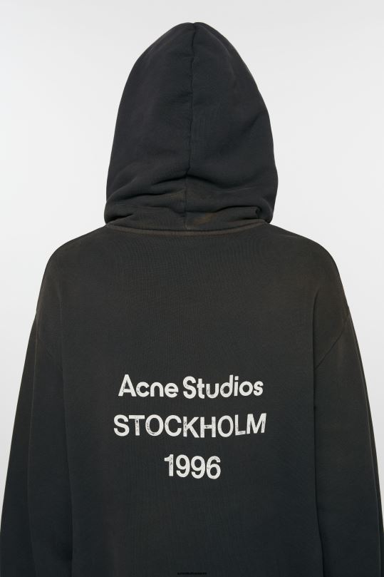 Acne Studios vaatteet musta 0VF2B960 logolla varustettu hupullinen pusero