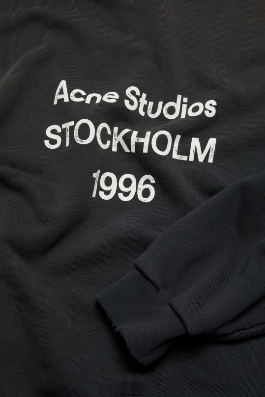 Acne Studios vaatteet musta 0VF2B960 logolla varustettu hupullinen pusero