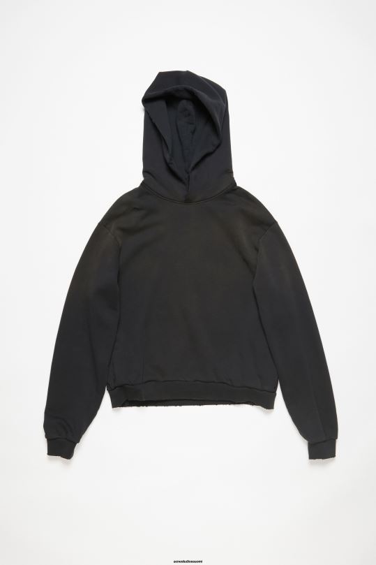 Acne Studios vaatteet musta 0VF2B960 logolla varustettu hupullinen pusero
