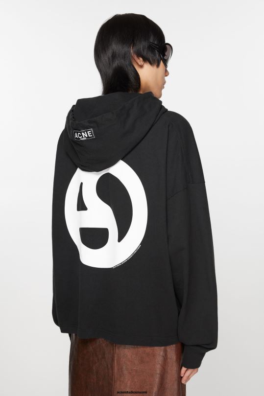 Acne Studios vaatteet musta 0VF2B962 hupullinen pusero