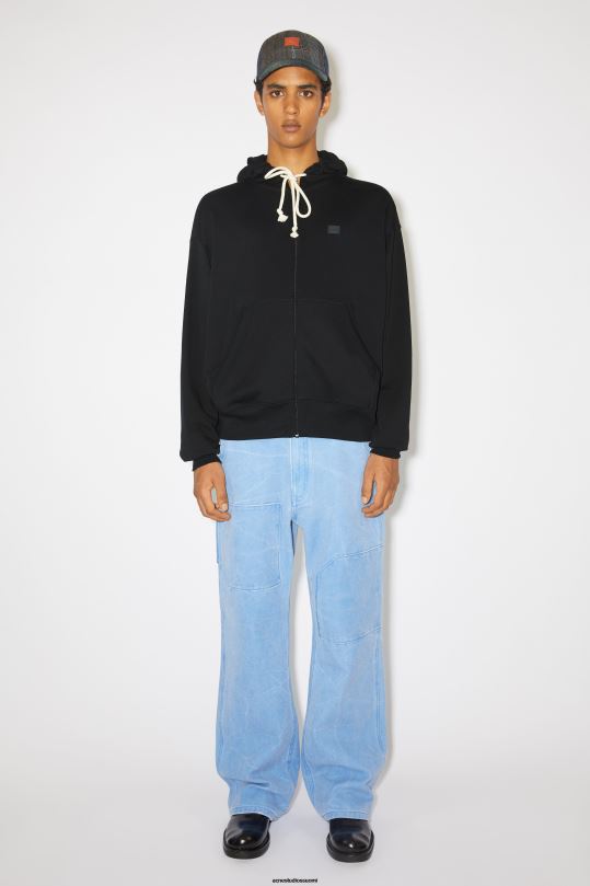 Acne Studios vaatteet musta 0VF2B976 hupullinen vetoketjullinen unisex pusero
