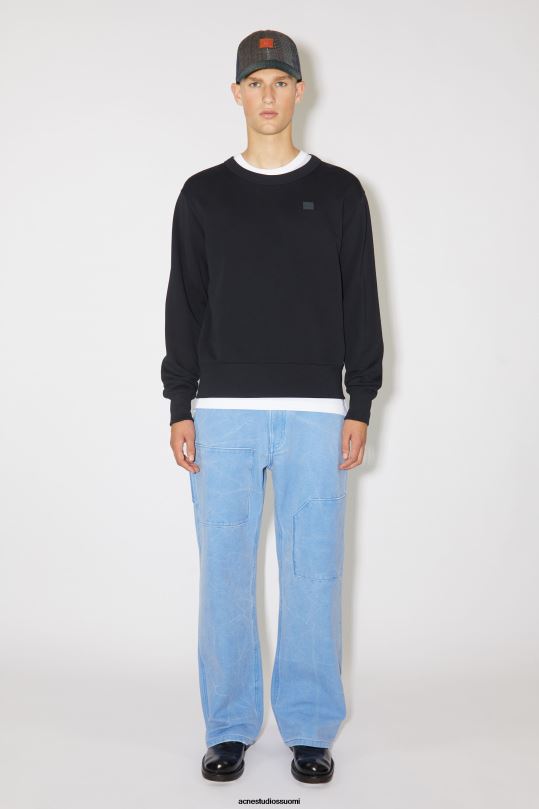 Acne Studios vaatteet musta 0VF2B980 pyöreäkauluksinen pusero - normaali istuvuus unisex
