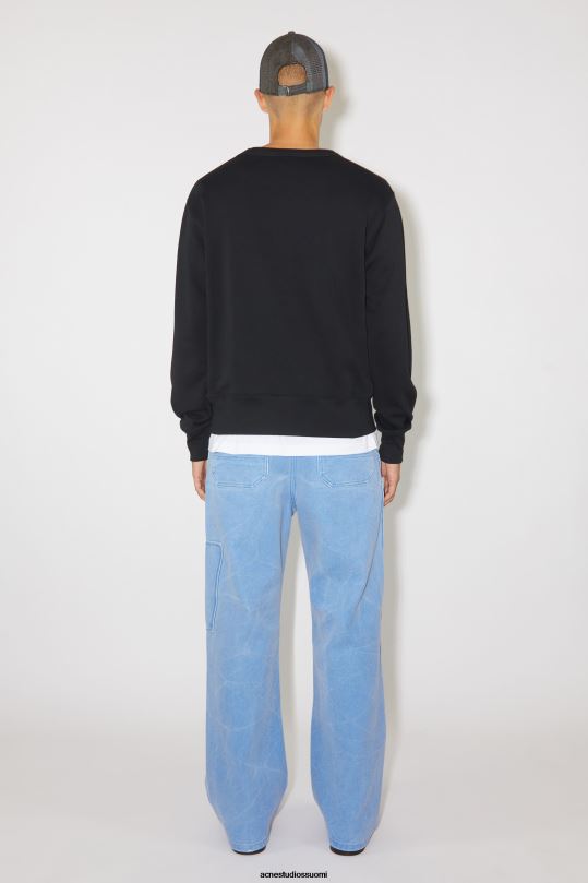 Acne Studios vaatteet musta 0VF2B980 pyöreäkauluksinen pusero - normaali istuvuus unisex