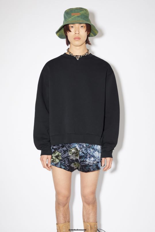Acne Studios vaatteet musta 0VF2B984 pyöreä kaula-aukkoinen pusero