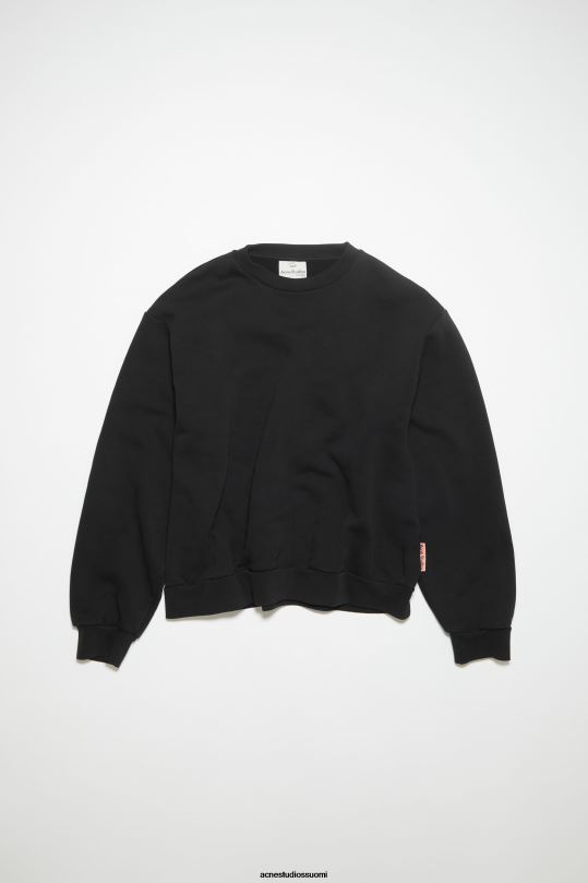 Acne Studios vaatteet musta 0VF2B984 pyöreä kaula-aukkoinen pusero