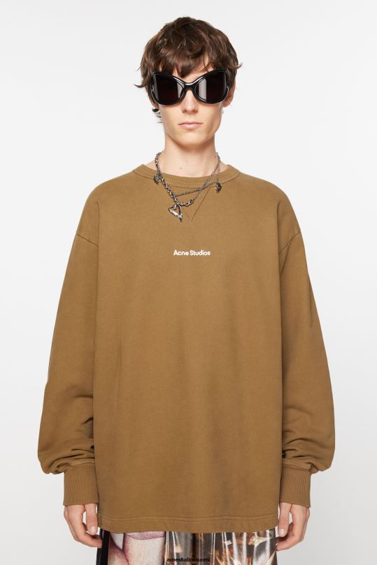 Acne Studios vaatteet muta beige 0VF2B961 leimalogollinen pusero