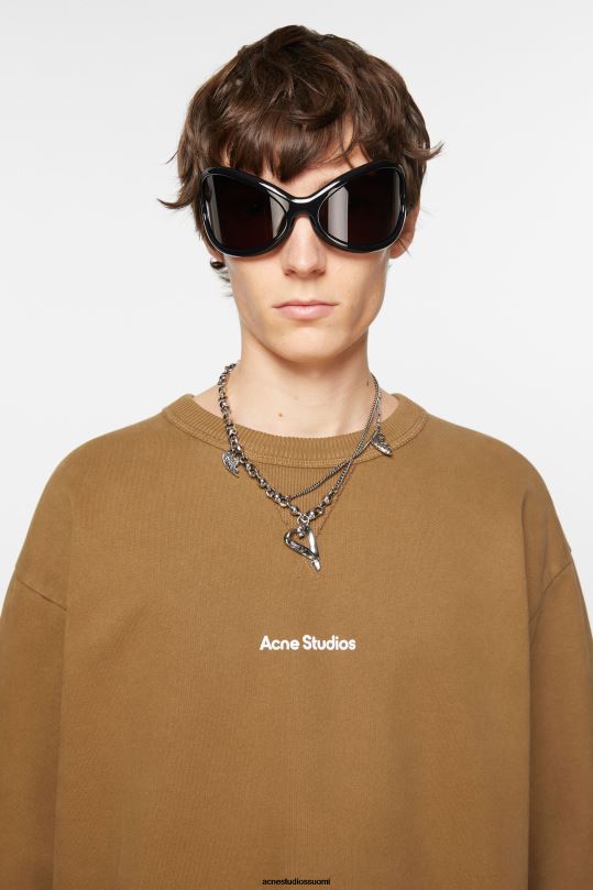 Acne Studios vaatteet muta beige 0VF2B961 leimalogollinen pusero