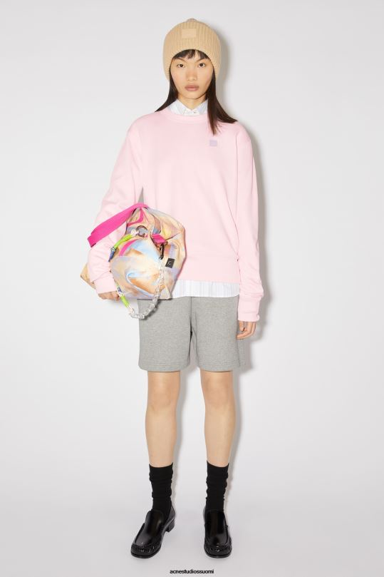 Acne Studios vaatteet vaalea pinkki 0VF2B156 pyöreäkauluksinen pusero - normaali istuvuus unisex