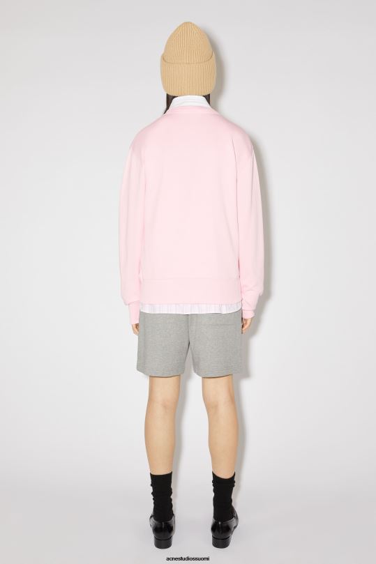 Acne Studios vaatteet vaalea pinkki 0VF2B156 pyöreäkauluksinen pusero - normaali istuvuus unisex