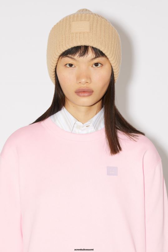 Acne Studios vaatteet vaalea pinkki 0VF2B156 pyöreäkauluksinen pusero - normaali istuvuus unisex