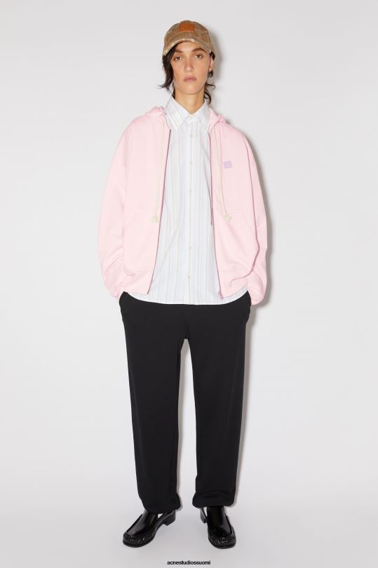 Acne Studios vaatteet vaalea pinkki 0VF2B158 hupullinen vetoketjullinen unisex pusero