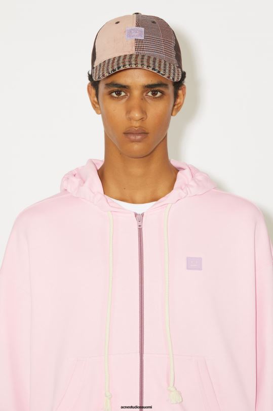 Acne Studios vaatteet vaalea pinkki 0VF2B979 hupullinen vetoketjullinen unisex pusero