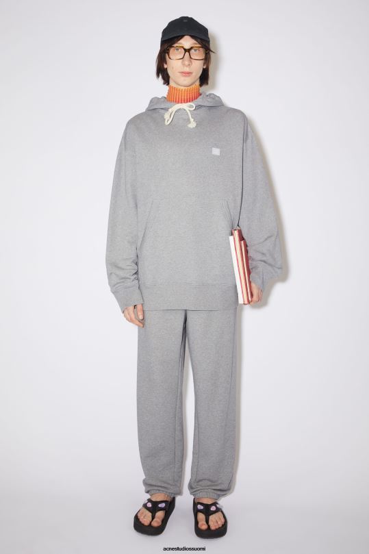 Acne Studios vaatteet vaaleanharmaa melansi 0VF2B1178 hupullinen collegepaita - oversize fit unisex