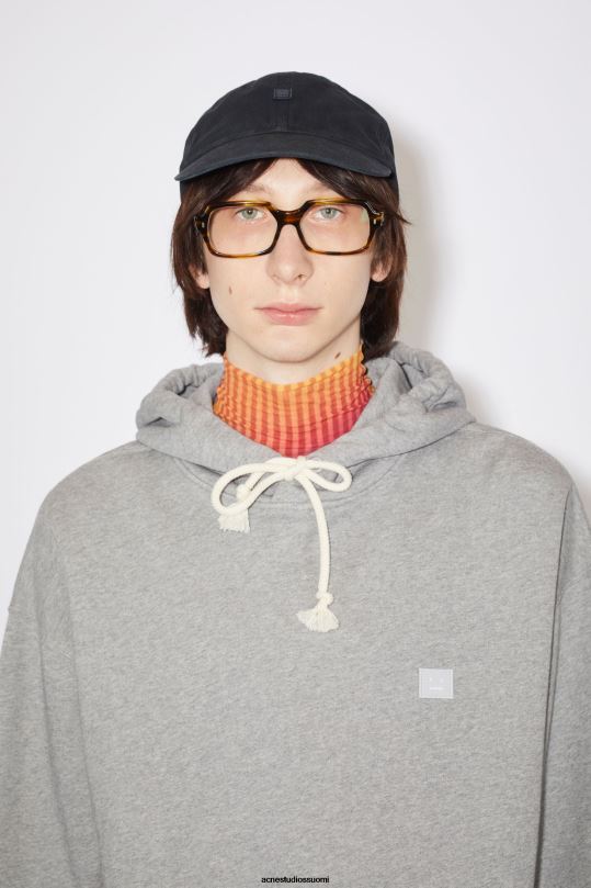 Acne Studios vaatteet vaaleanharmaa melansi 0VF2B1178 hupullinen collegepaita - oversize fit unisex