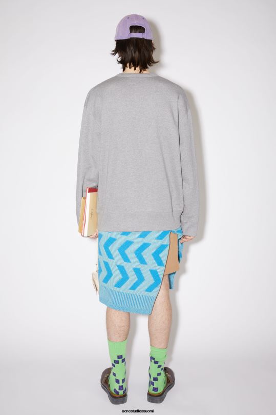 Acne Studios vaatteet vaaleanharmaa melansi 0VF2B1181 pyöreäkauluksinen collegepaita - rento istuvuus unisex