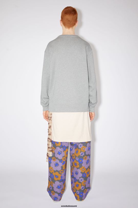 Acne Studios vaatteet vaaleanharmaa melansi 0VF2B1190 pyöreäkauluksinen collegepaita - normaali istuvuus unisex