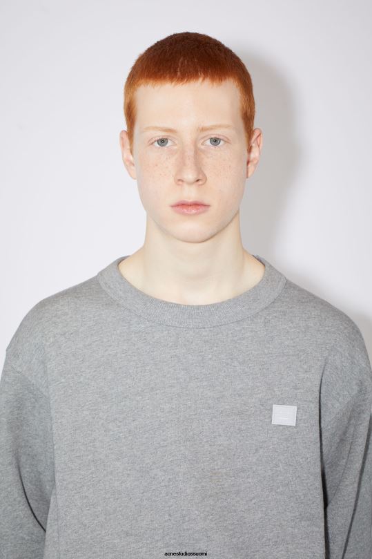Acne Studios vaatteet vaaleanharmaa melansi 0VF2B1190 pyöreäkauluksinen collegepaita - normaali istuvuus unisex