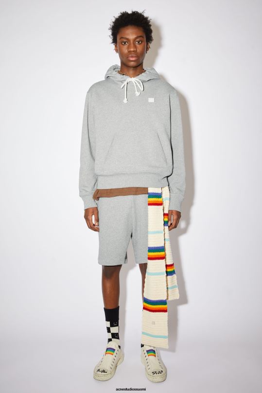 Acne Studios vaatteet vaaleanharmaa melansi 0VF2B1192 hupullinen collegepaita - normaali istuvuus unisex