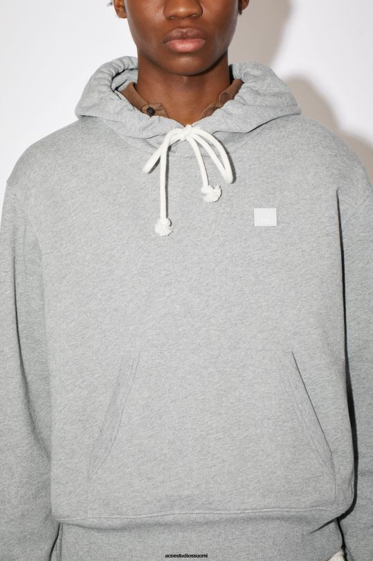 Acne Studios vaatteet vaaleanharmaa melansi 0VF2B1192 hupullinen collegepaita - normaali istuvuus unisex