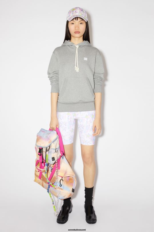 Acne Studios vaatteet vaaleanharmaa melansi 0VF2B151 hupullinen collegepaita - normaali istuvuus unisex