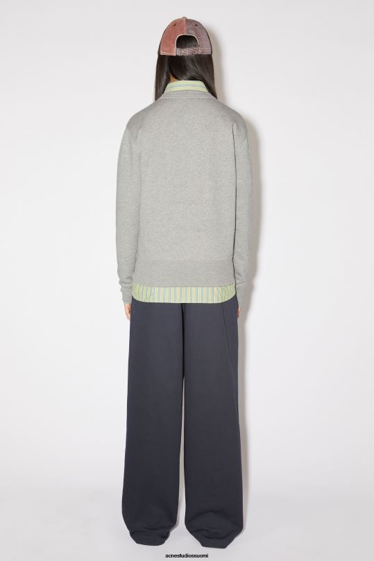 Acne Studios vaatteet vaaleanharmaa melansi 0VF2B157 pyöreäkauluksinen pusero - normaali istuvuus unisex