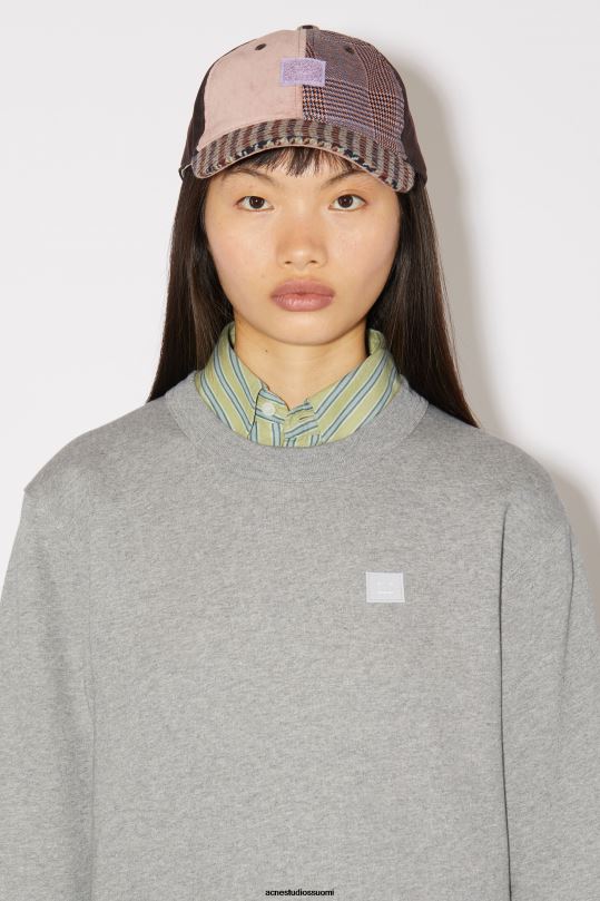 Acne Studios vaatteet vaaleanharmaa melansi 0VF2B157 pyöreäkauluksinen pusero - normaali istuvuus unisex