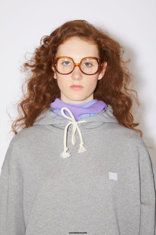 Acne Studios vaatteet vaaleanharmaa melansi 0VF2B412 hupullinen collegepaita - oversize fit unisex