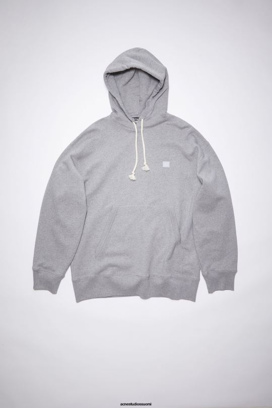 Acne Studios vaatteet vaaleanharmaa melansi 0VF2B412 hupullinen collegepaita - oversize fit unisex