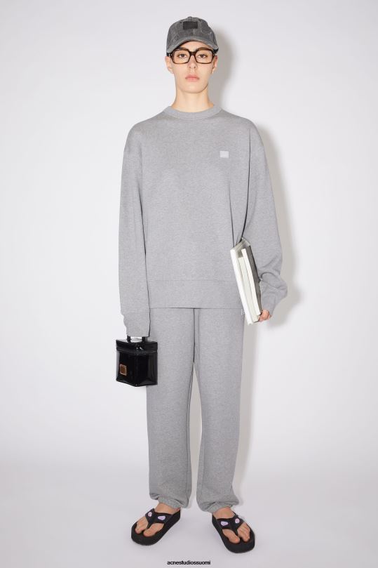 Acne Studios vaatteet vaaleanharmaa melansi 0VF2B415 pyöreäkauluksinen collegepaita - rento istuvuus unisex