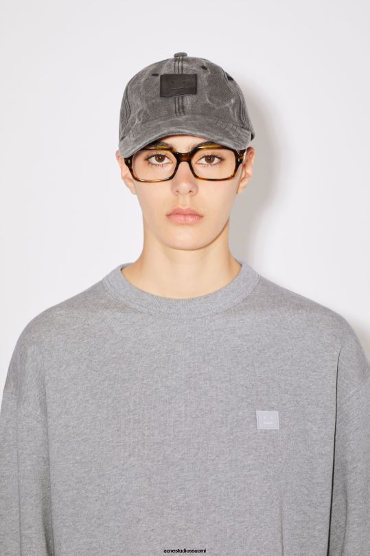 Acne Studios vaatteet vaaleanharmaa melansi 0VF2B415 pyöreäkauluksinen collegepaita - rento istuvuus unisex