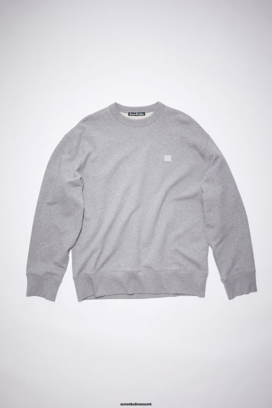 Acne Studios vaatteet vaaleanharmaa melansi 0VF2B415 pyöreäkauluksinen collegepaita - rento istuvuus unisex