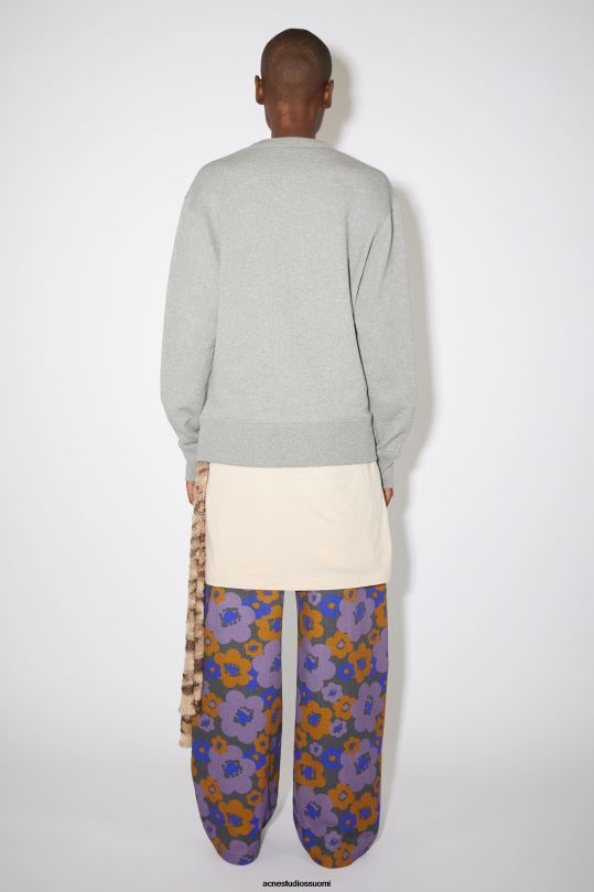 Acne Studios vaatteet vaaleanharmaa melansi 0VF2B430 pyöreäkauluksinen collegepaita - normaali istuvuus unisex
