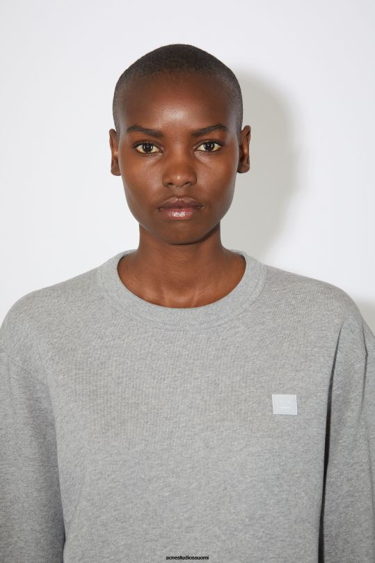 Acne Studios vaatteet vaaleanharmaa melansi 0VF2B430 pyöreäkauluksinen collegepaita - normaali istuvuus unisex