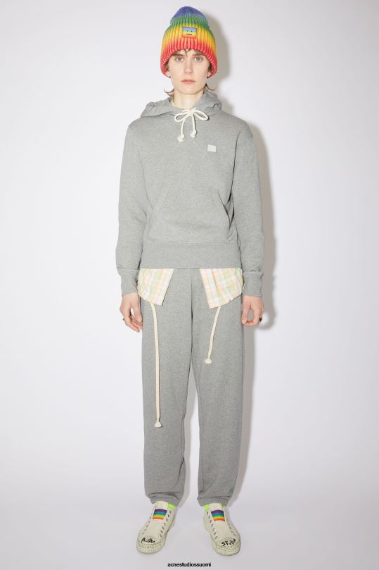 Acne Studios vaatteet vaaleanharmaa melansi 0VF2B432 hupullinen collegepaita - normaali istuvuus unisex