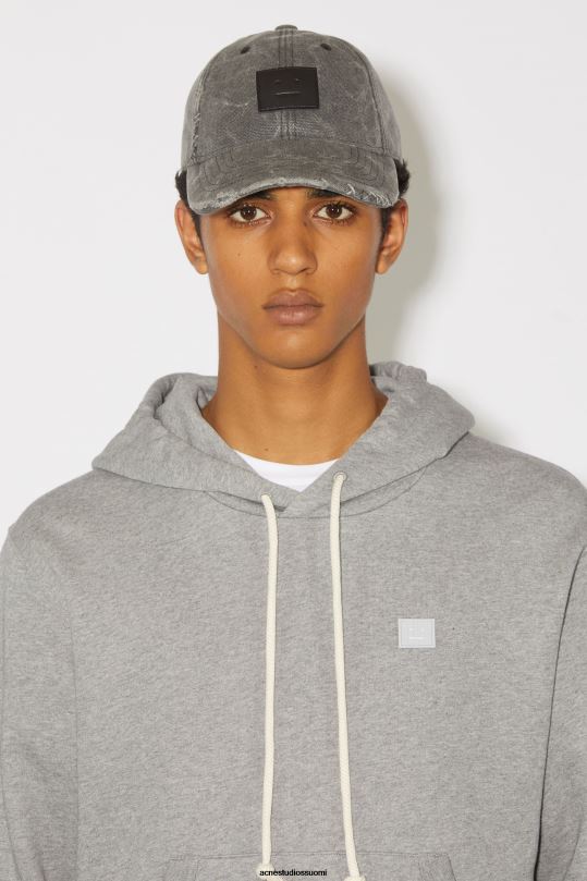 Acne Studios vaatteet vaaleanharmaa melansi 0VF2B983 hupullinen collegepaita - normaali istuvuus unisex